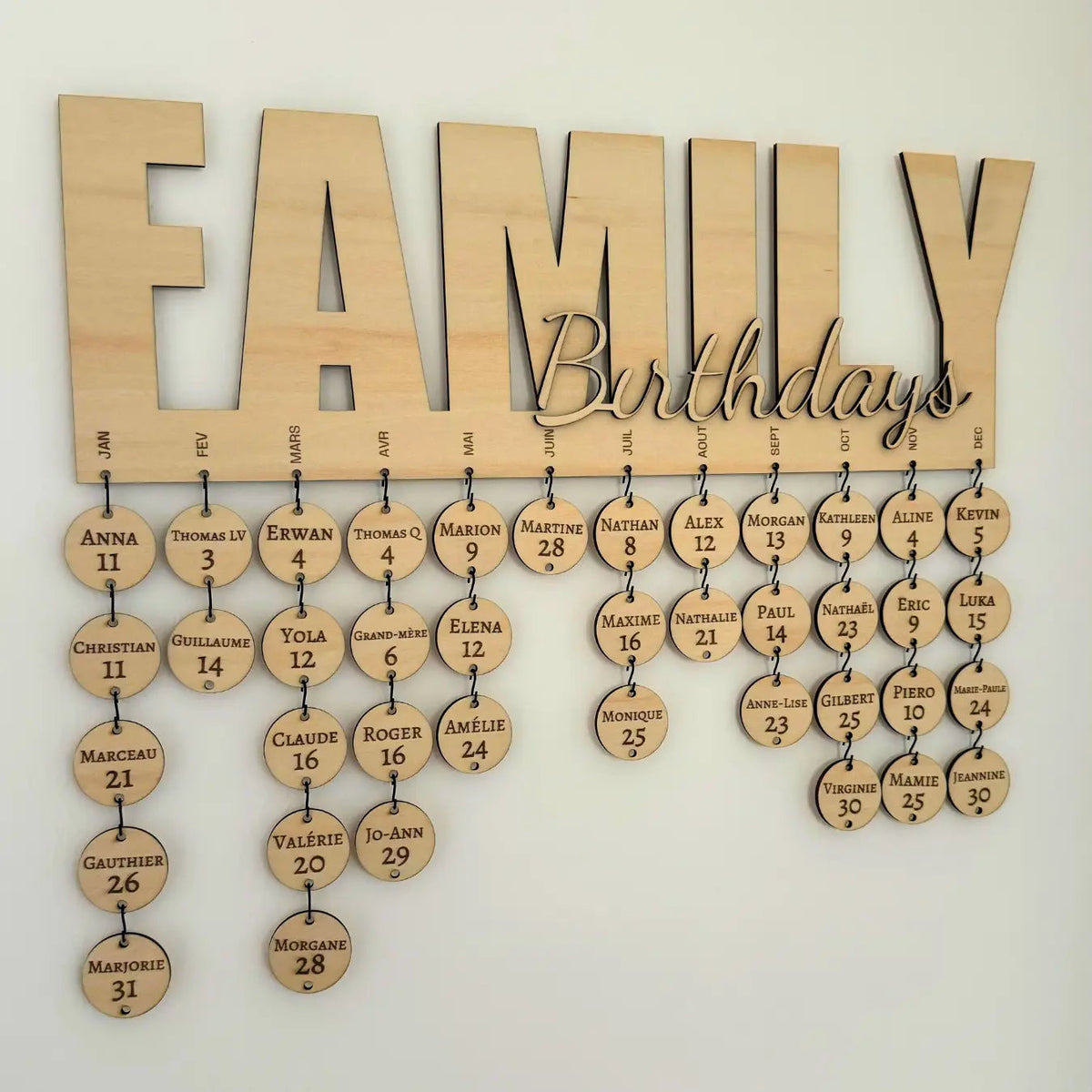 Calendrier d'anniversaires