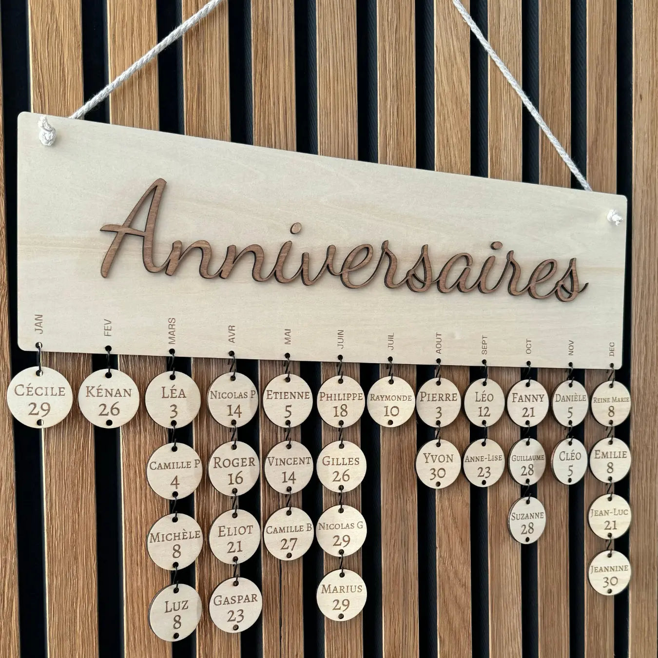 Calendrier d'anniversaires - Family Birthday Atelier Liméa