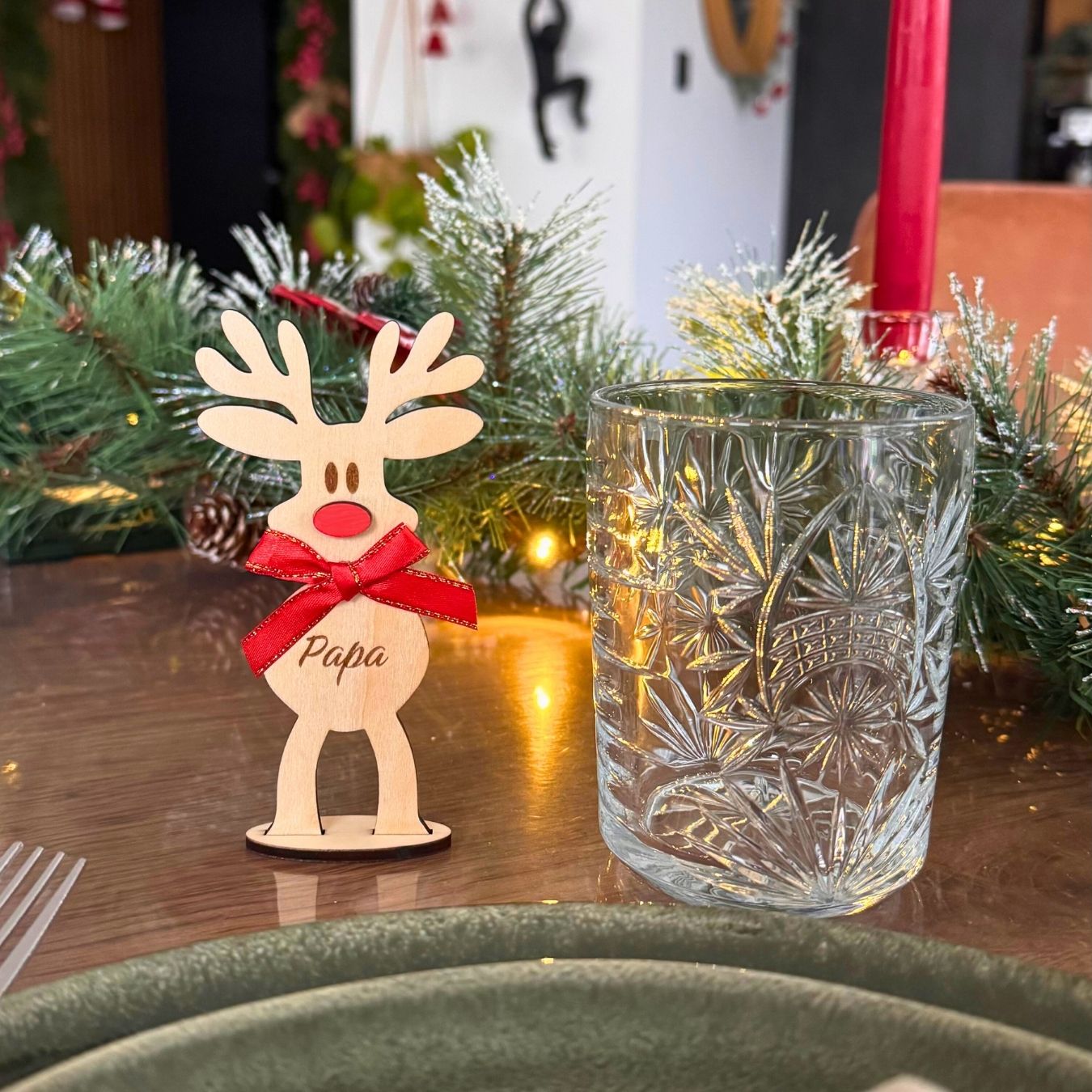 Marque-place Cerf en bois - Personnalisé Atelier Liméa