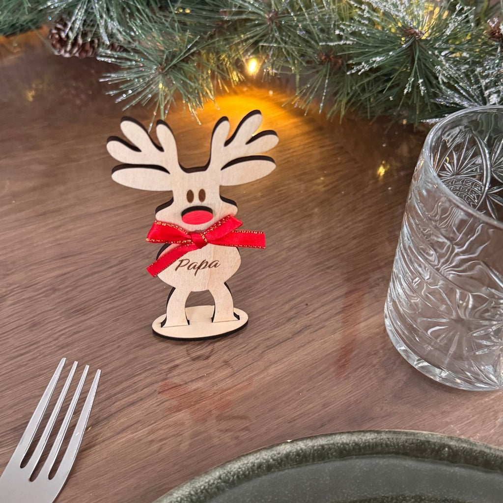 Marque-place Cerf en bois - Personnalisé Atelier Liméa