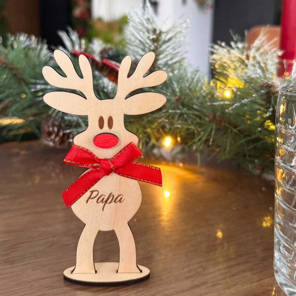 Marque-place Cerf en bois - Personnalisé Atelier Liméa