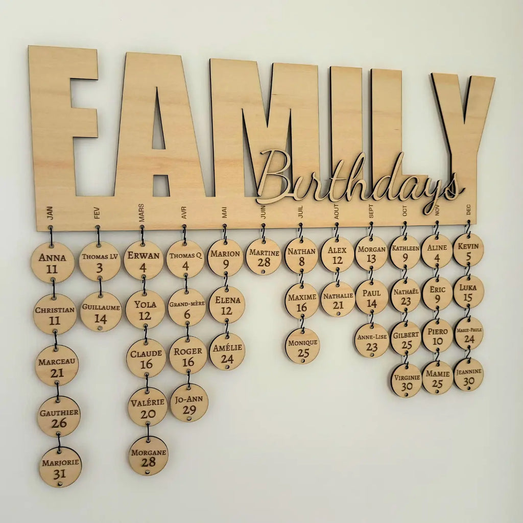 Pastilles supplémentaires pour calendrier d'anniversaires Atelier Liméa