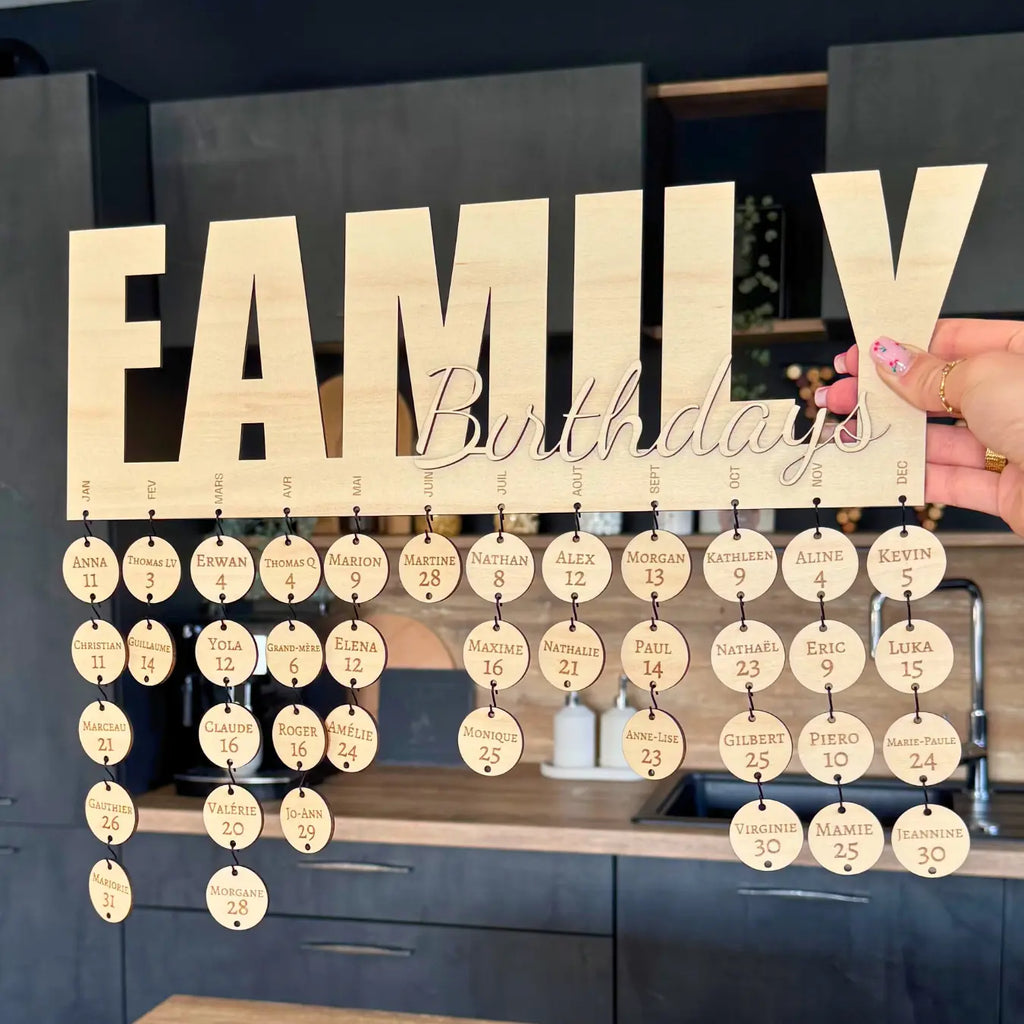 Calendrier d'anniversaires - Family Birthday Atelier Liméa