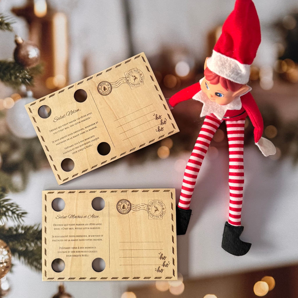 Carte postale du lutin farceur – Annonce sa venue Atelier Liméa