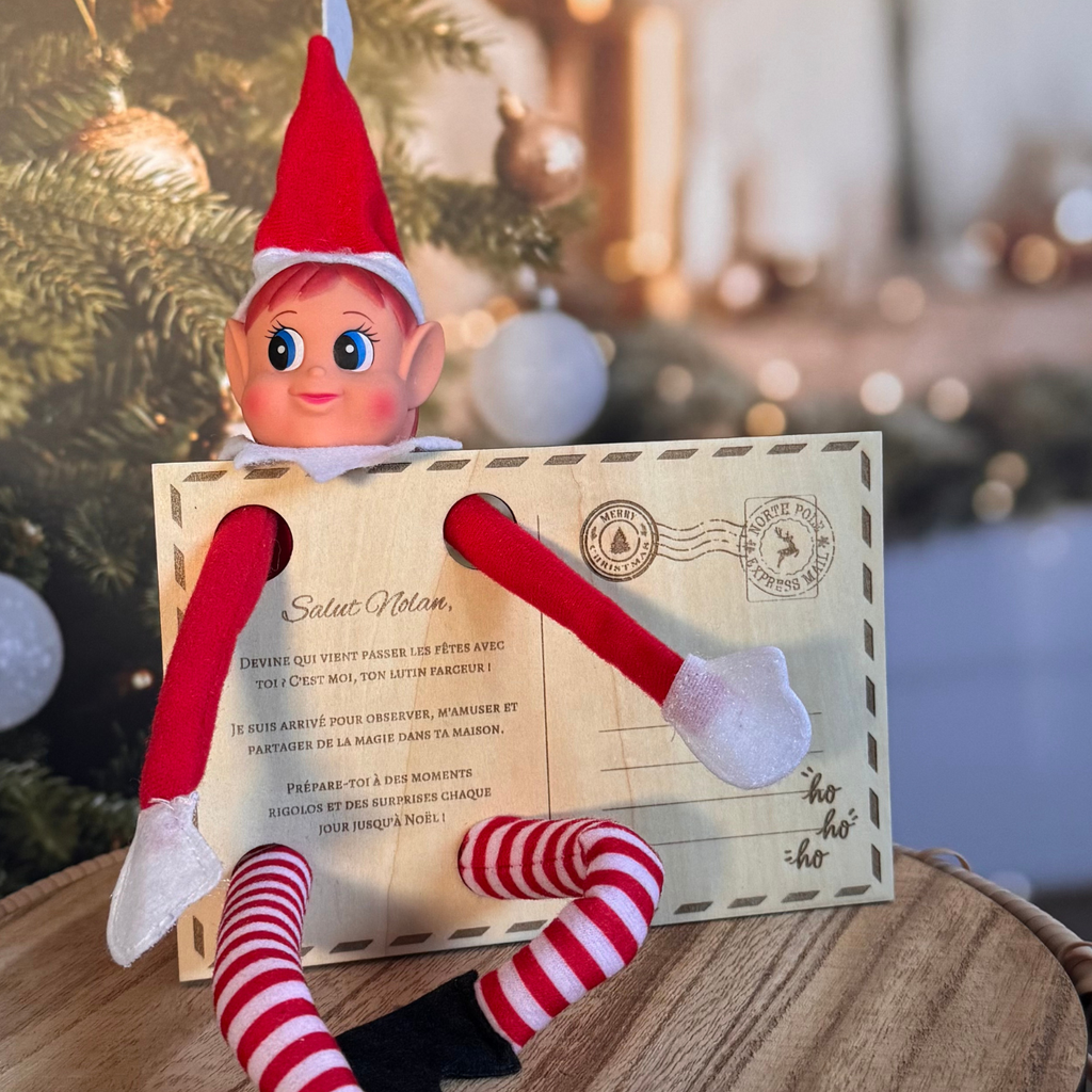 Carte postale du lutin farceur – Annonce sa venue Atelier Liméa