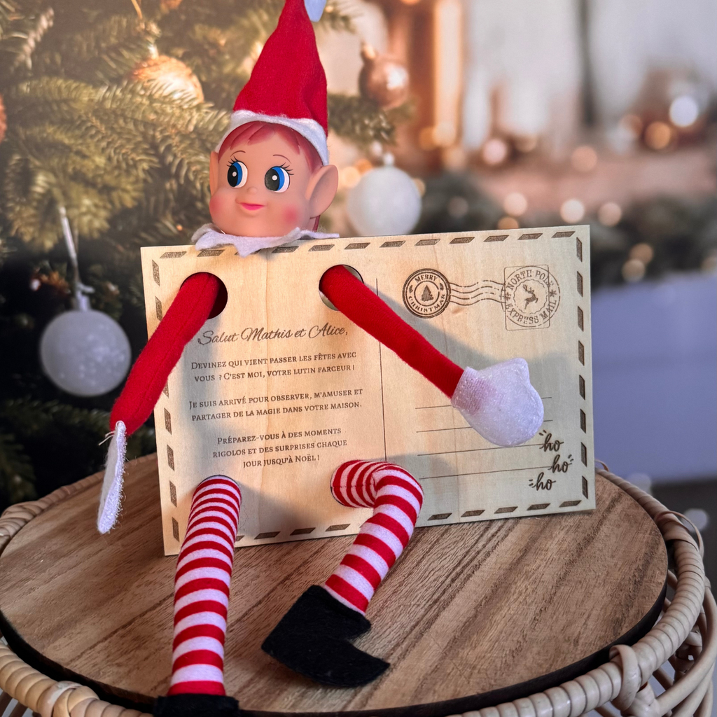 Carte postale du lutin farceur – Annonce sa venue Atelier Liméa