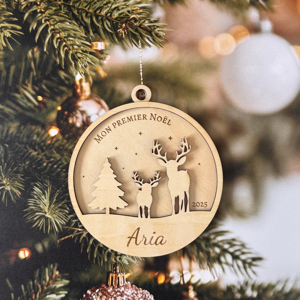Boule de Noël “Mon premier Noël” personnalisée Atelier Liméa