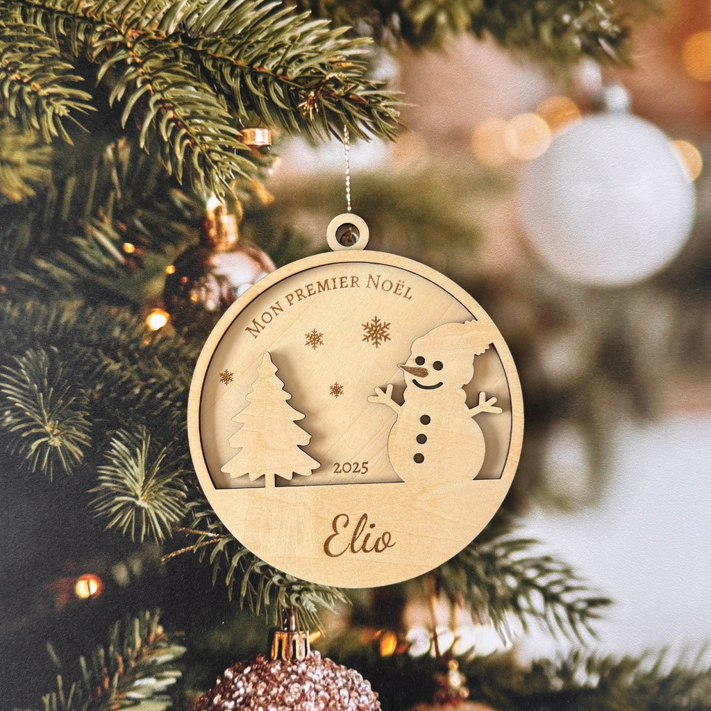 Boule de Noël “Mon premier Noël” personnalisée Atelier Liméa