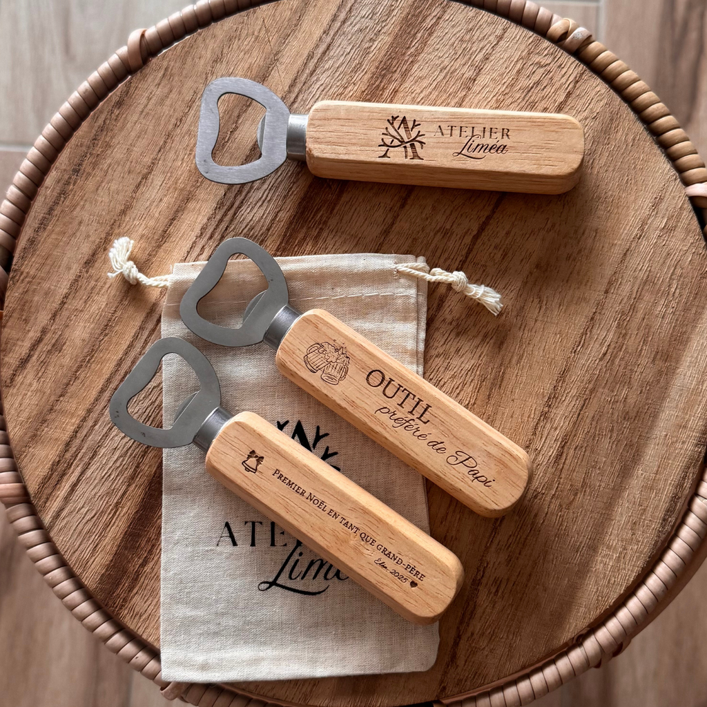 Décapsuleur en bois personnalisable Atelier Liméa