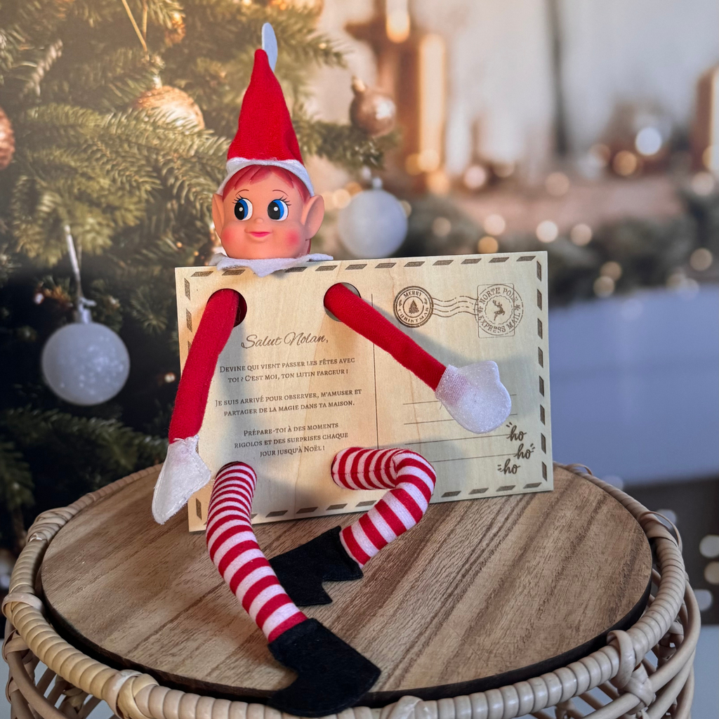 Carte postale du lutin farceur – Annonce sa venue Atelier Liméa