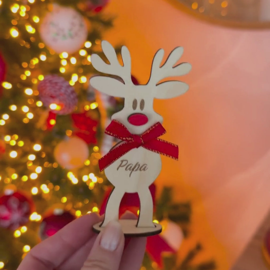 Marque-place Cerf en bois - Personnalisé