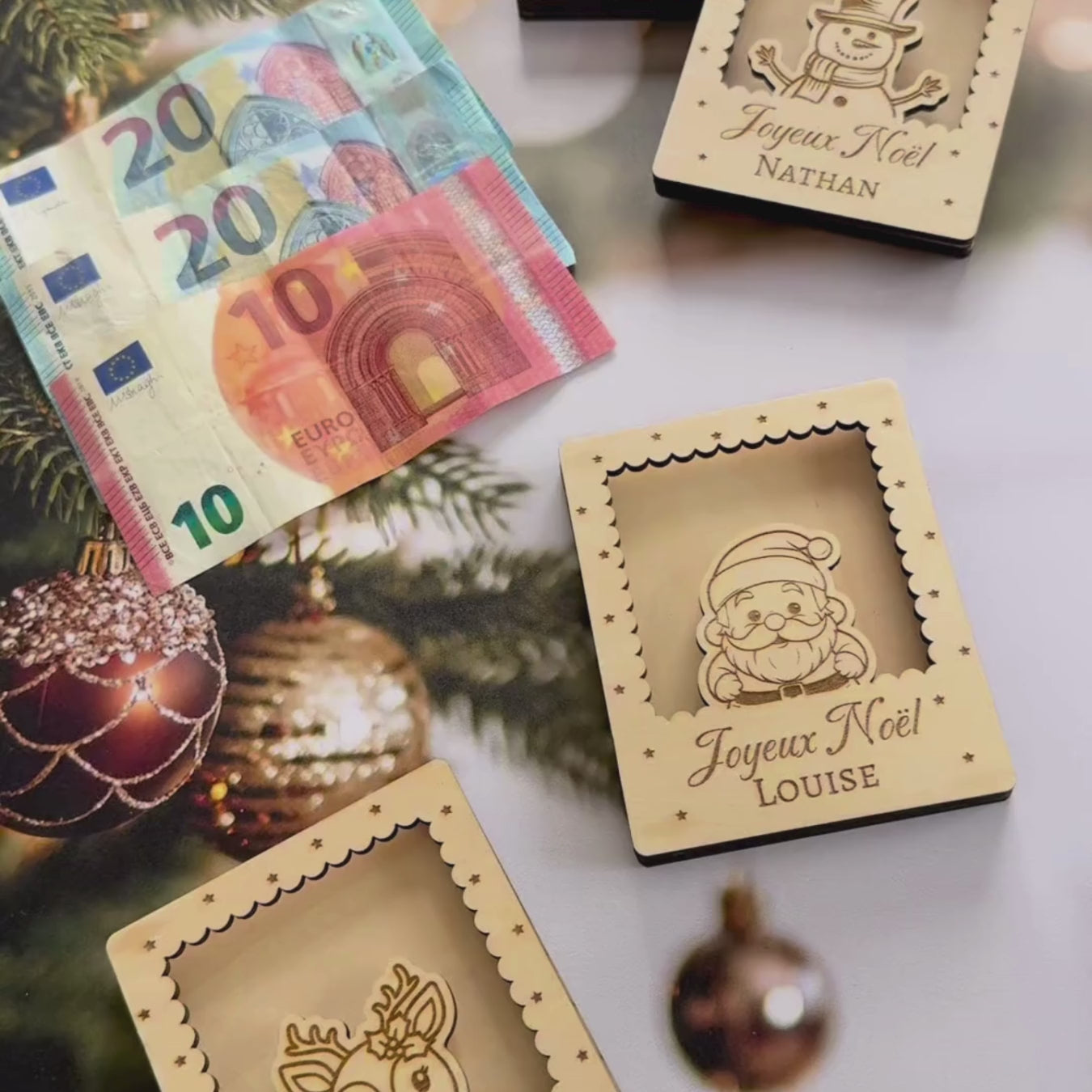 Carte-Enveloppe de Noël en Bois